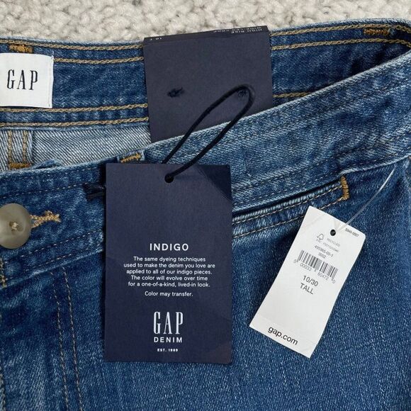 Gap High Rise Wide Leg Crop Jean Medium Indigo Wash 10/30 Tall NEW - Picture 5 of 11